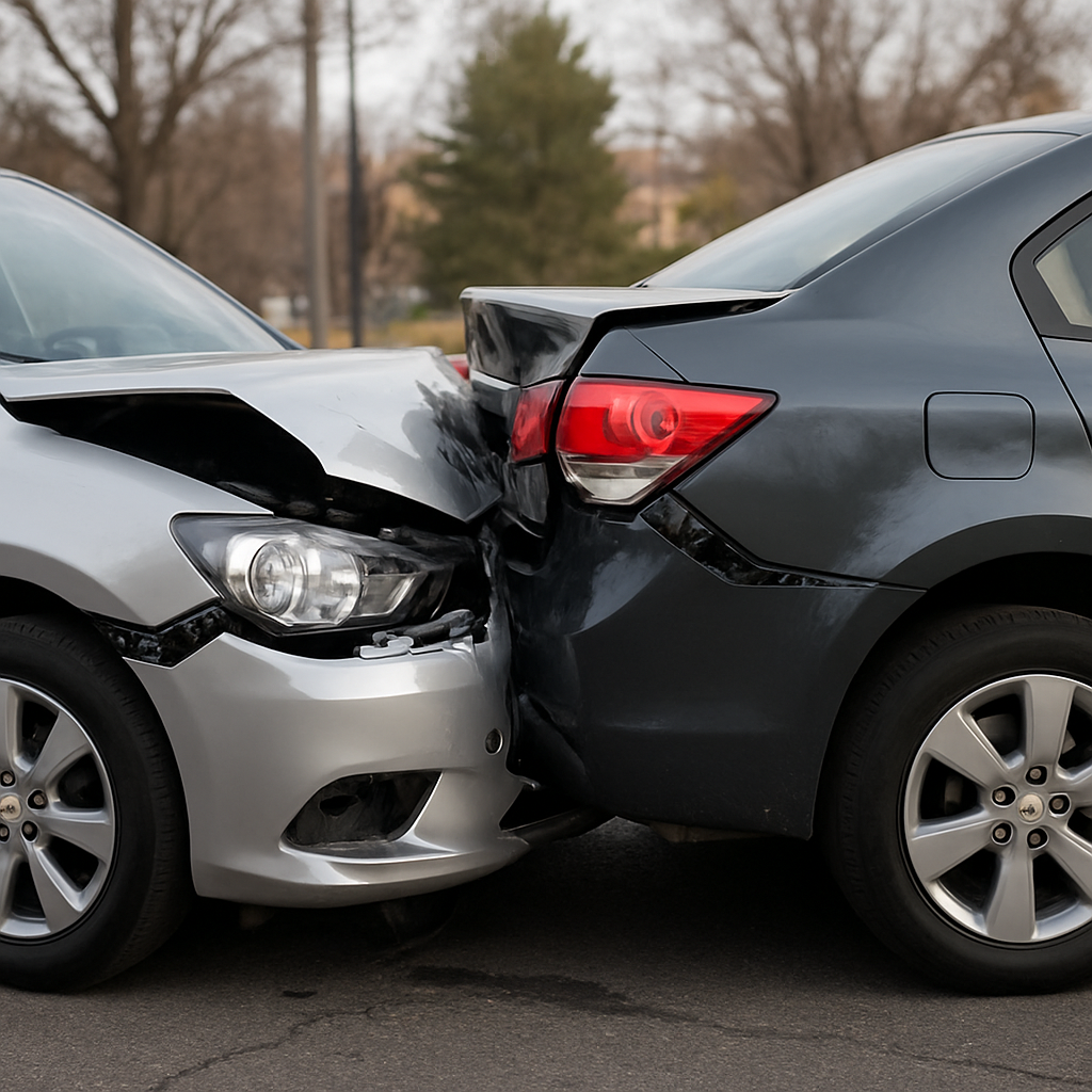 two cars involved in an auto accident